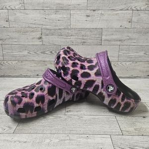 Crocs Children's Classic Animal Print Clog Papaya Leopard Size J2